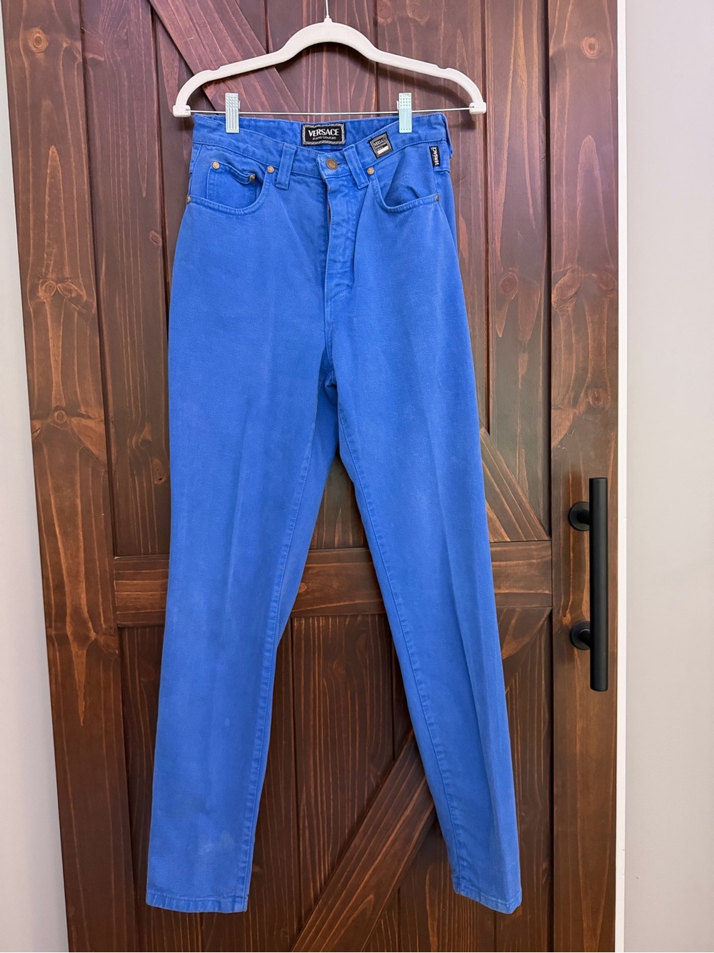 Vintage Versace High-Rise Cobalt Blue Jeans 90’s, size 29